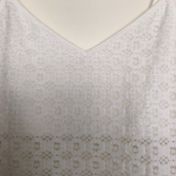 White stretch cami, See-thru bottom, Built-in bra - Picture 4 of 6